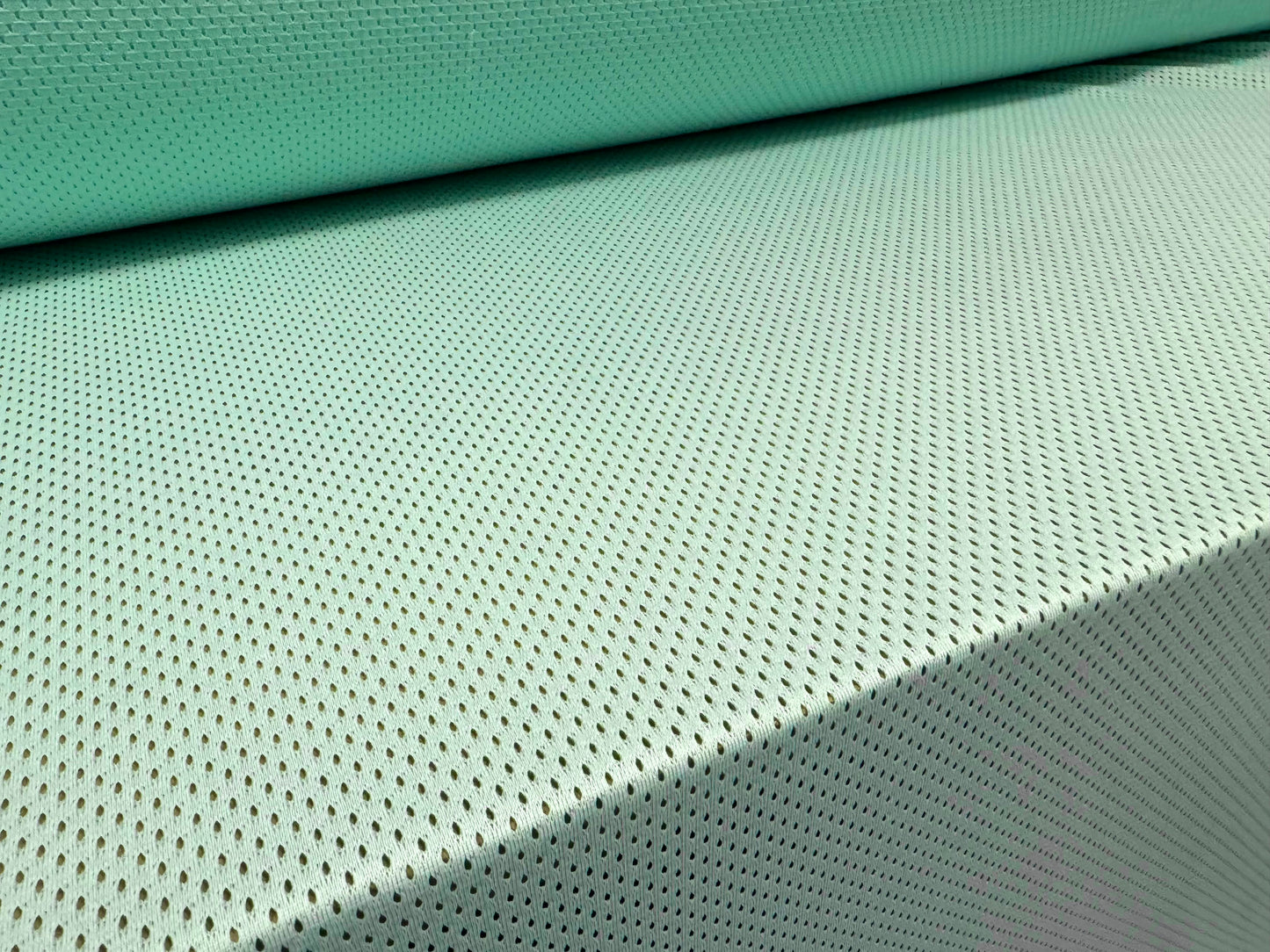 Airtex mesh eyelet fabric, per metre - plain - aqua