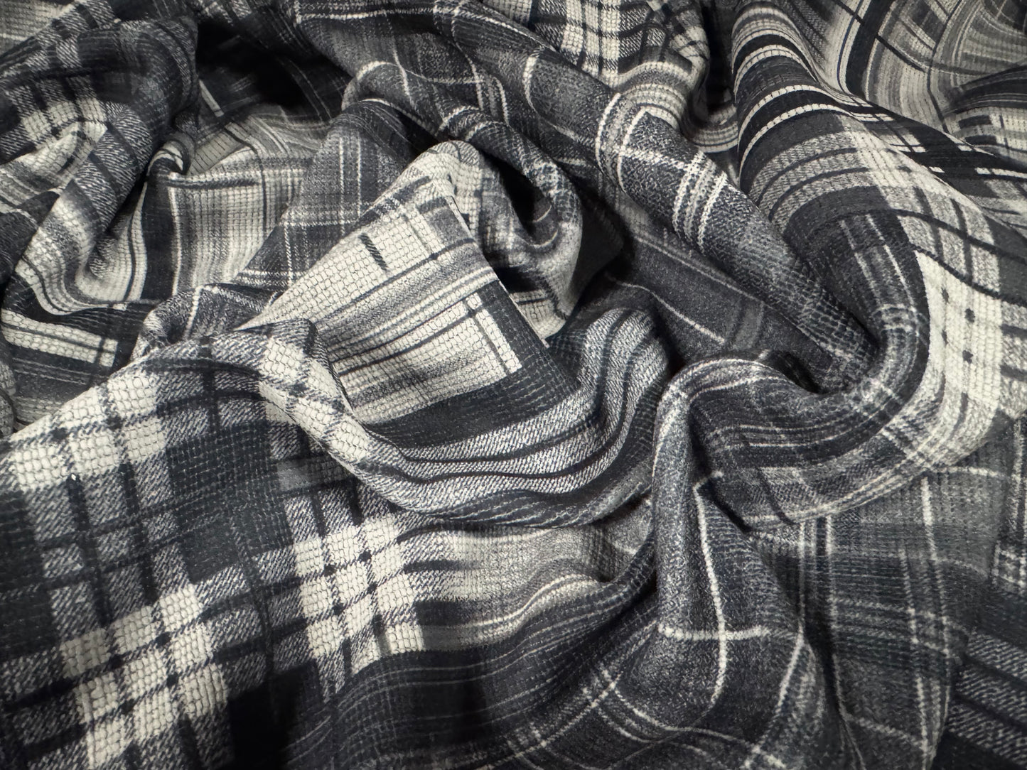 Chenille upholstery fabric, per metre - geometric print - grey