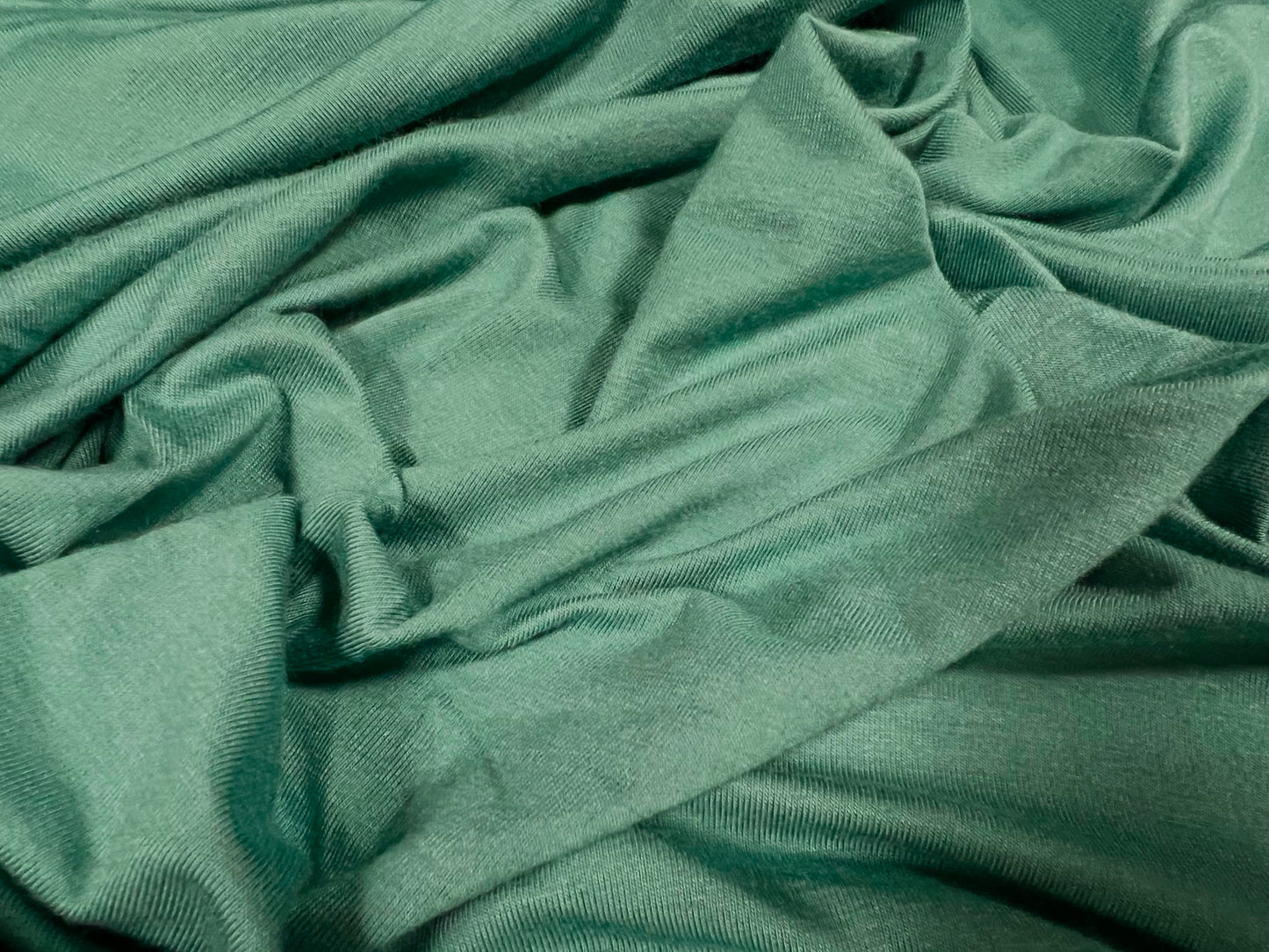 Viscose spandex stretch single jersey fabric, per metre - plain - munsell green