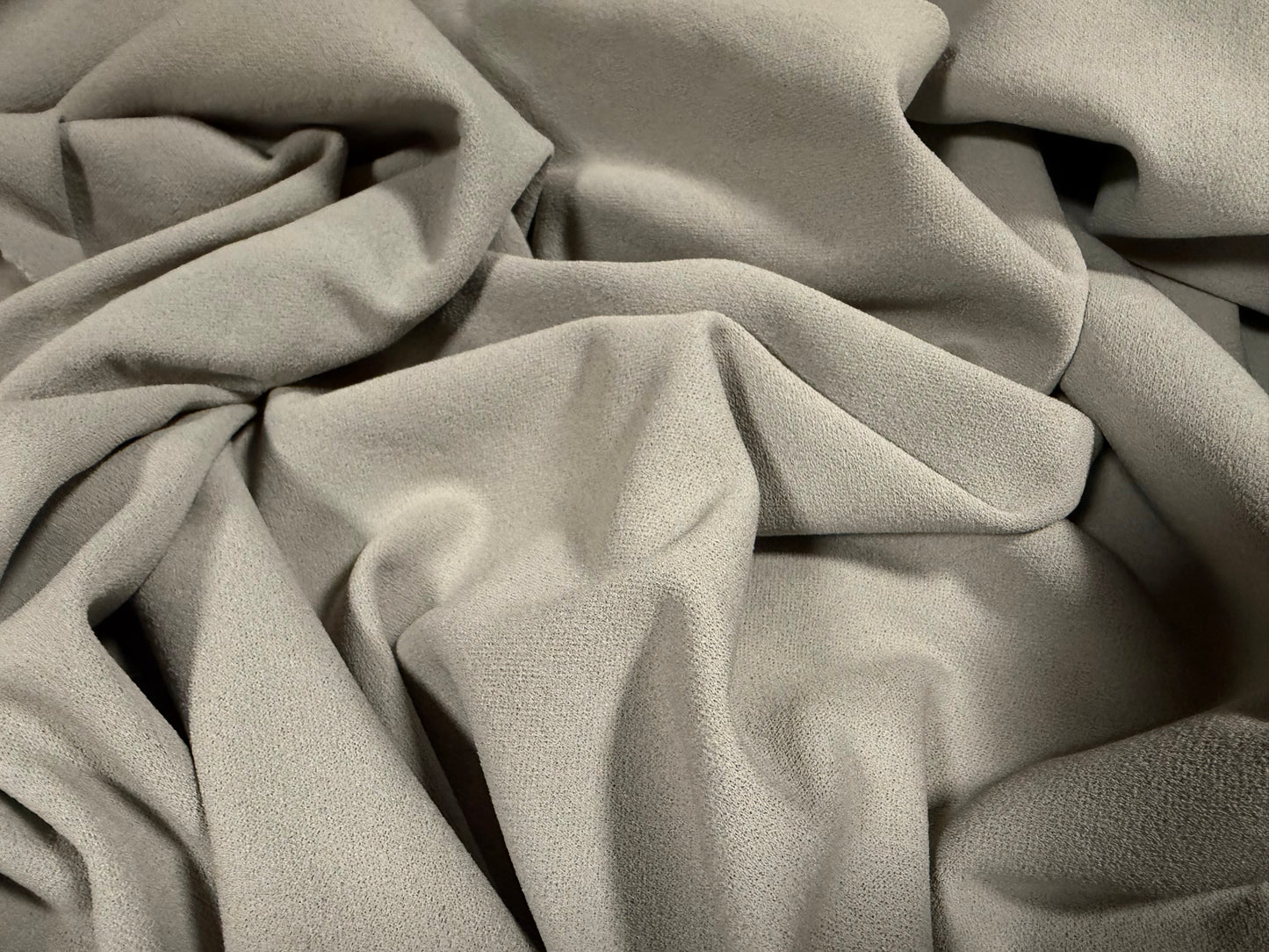 Scuba crepe stretch double jersey fabric, per metre - plain - light grey