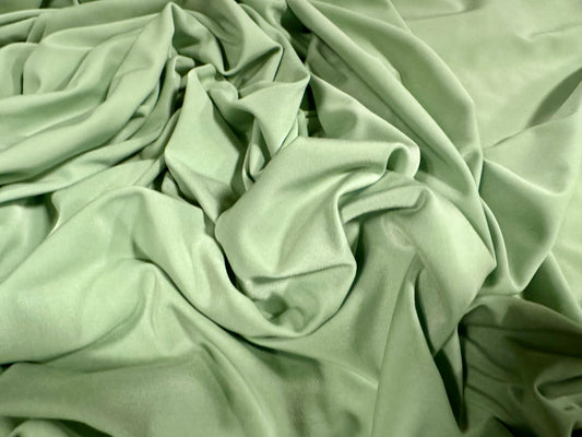 Soft touch spandex stretch jersey dress fabric, per metre - plain - pastel green