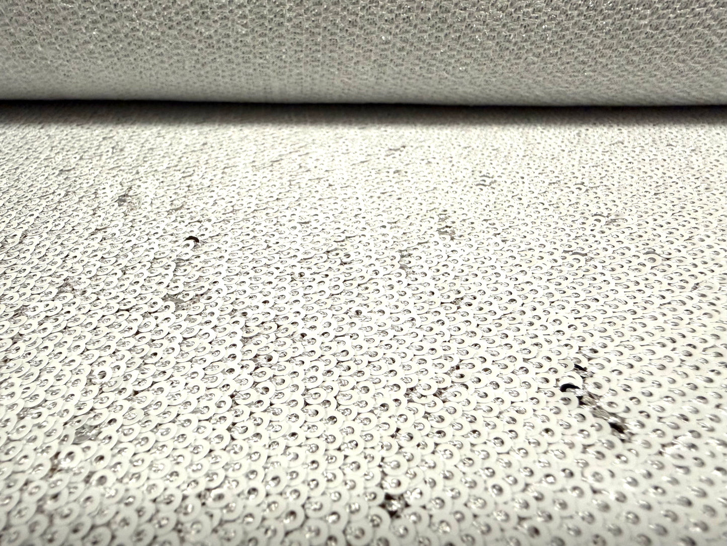 Couture sequin dress fabric, per metre - white