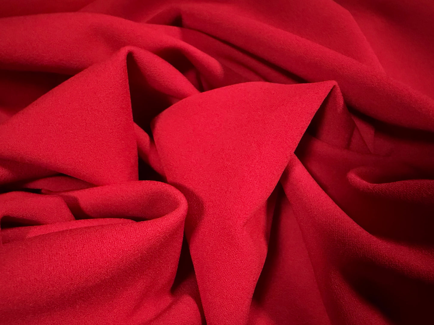 Sandwich scuba crepe spandex double jersey fabric, per metre - plain - red