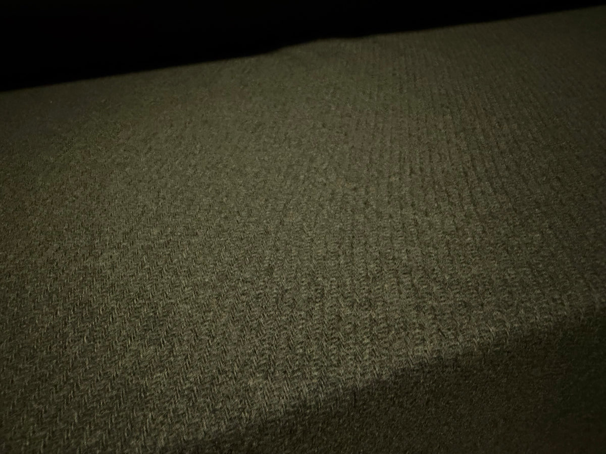 Heavyweight Cavalry Twill wool fabric, per metre - plain - olive green
