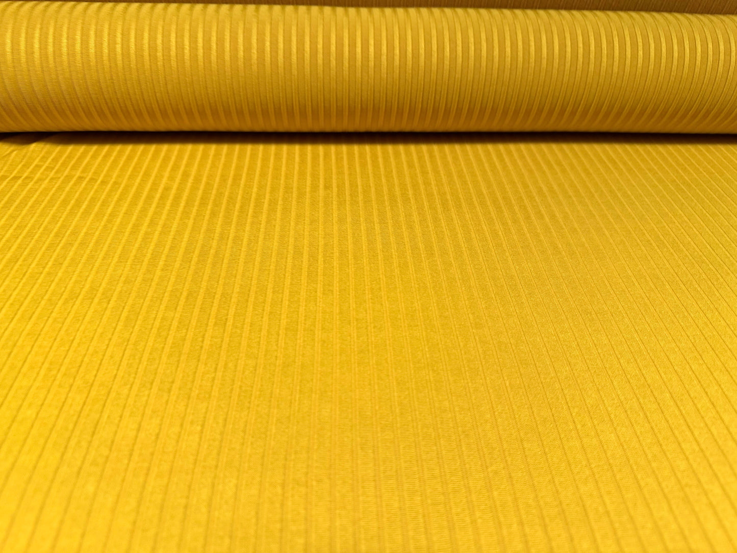 Stretch spandex rib jersey fabric, per metre - plain - mustard