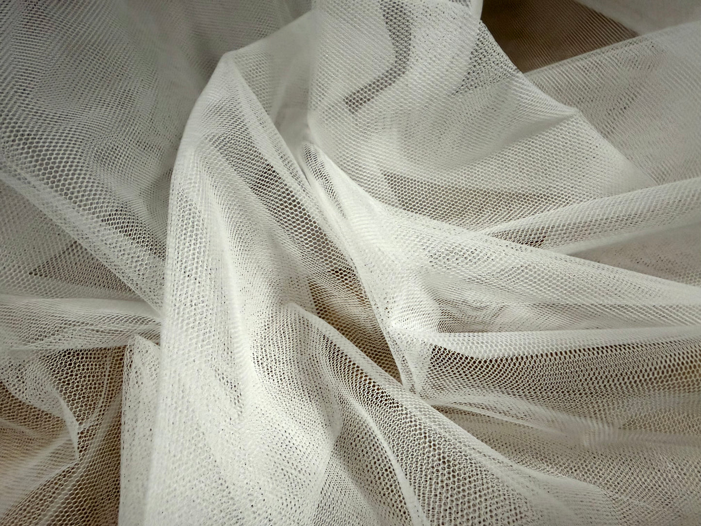 Double width tulle tutu mesh net fabric, per metre - plain - white