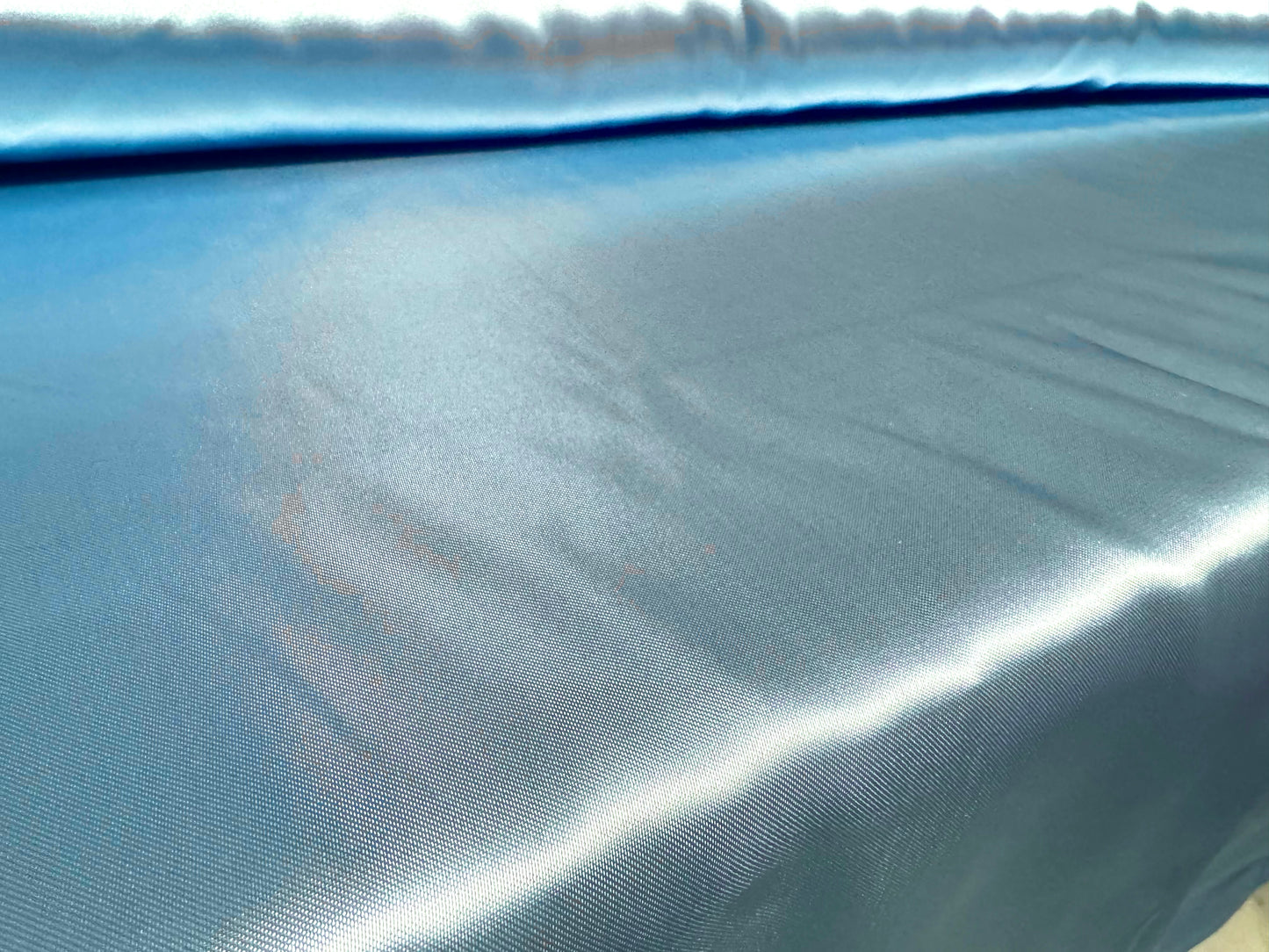 Silky satin woven dress fabric, per metre - plain - blue