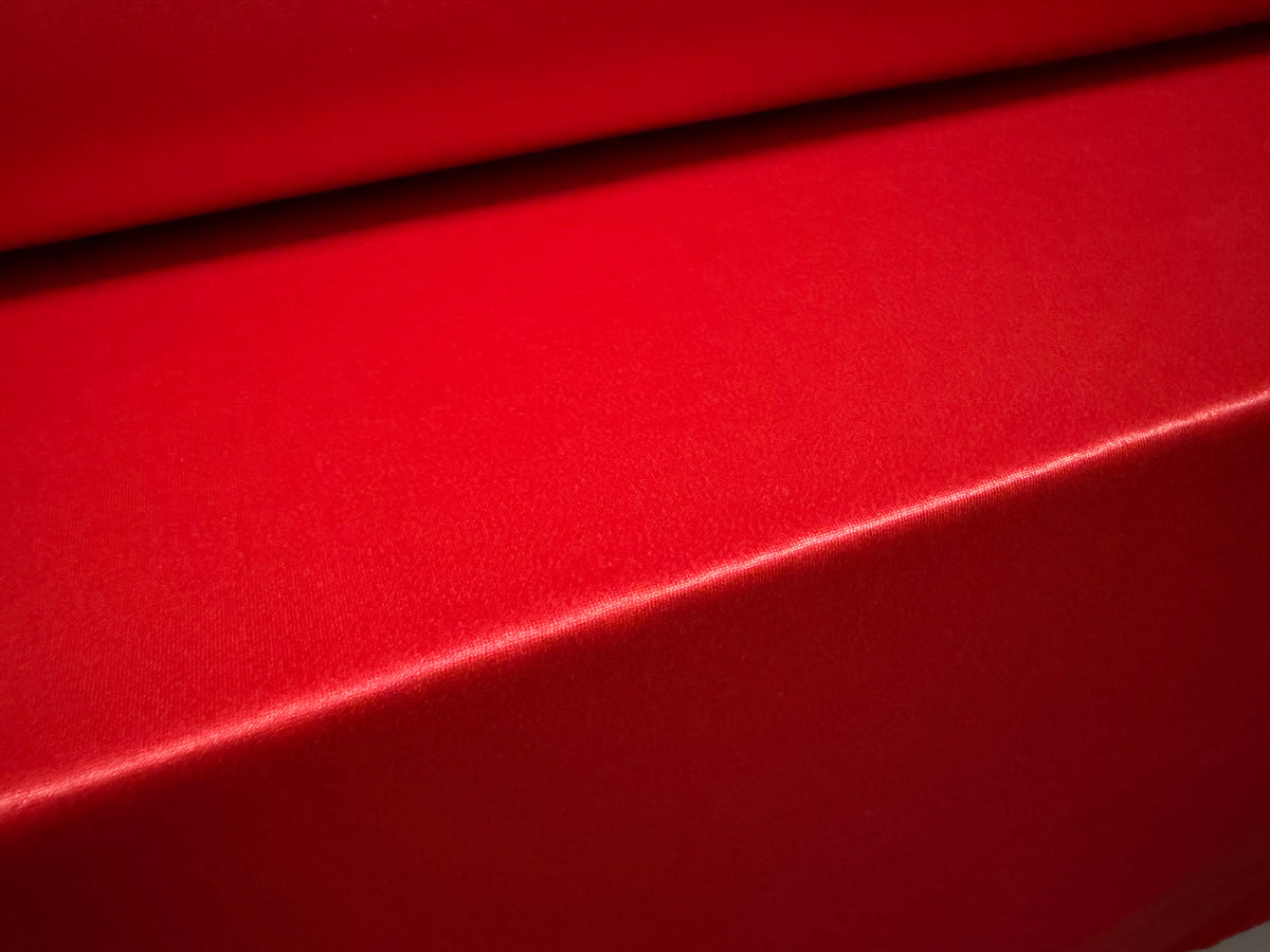 Ciré pvc coated stretch spandex jersey fabric, per metre - plain - red