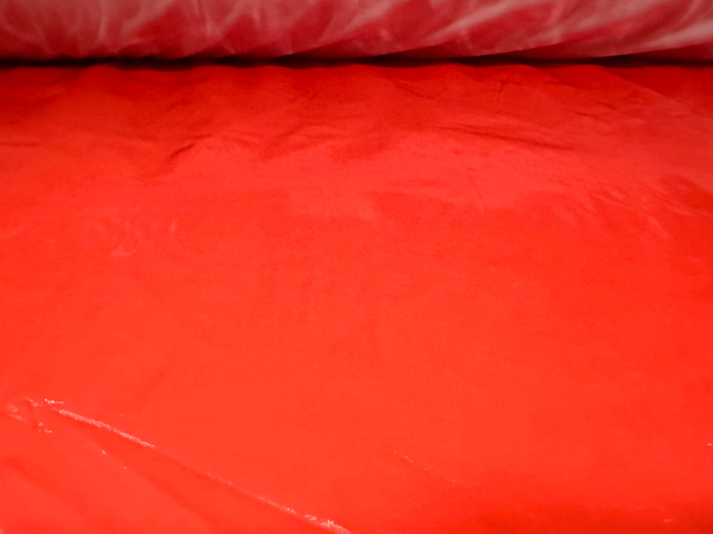 High gloss pvc fabric with comfort stretch, per metre - plain - summer red