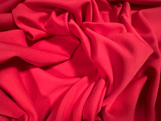 Scuba stretch spandex double jersey fabric, per metre - plain - strawberry jam