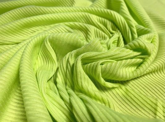 Soft handle ribbed jersey knit fabric, per metre - plain - bright green