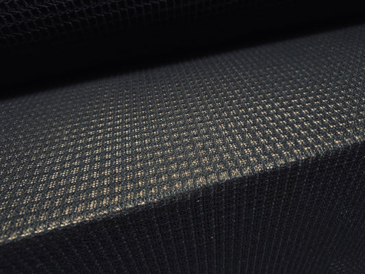 Soft waffle jacquard jersey fabric, per metre - black