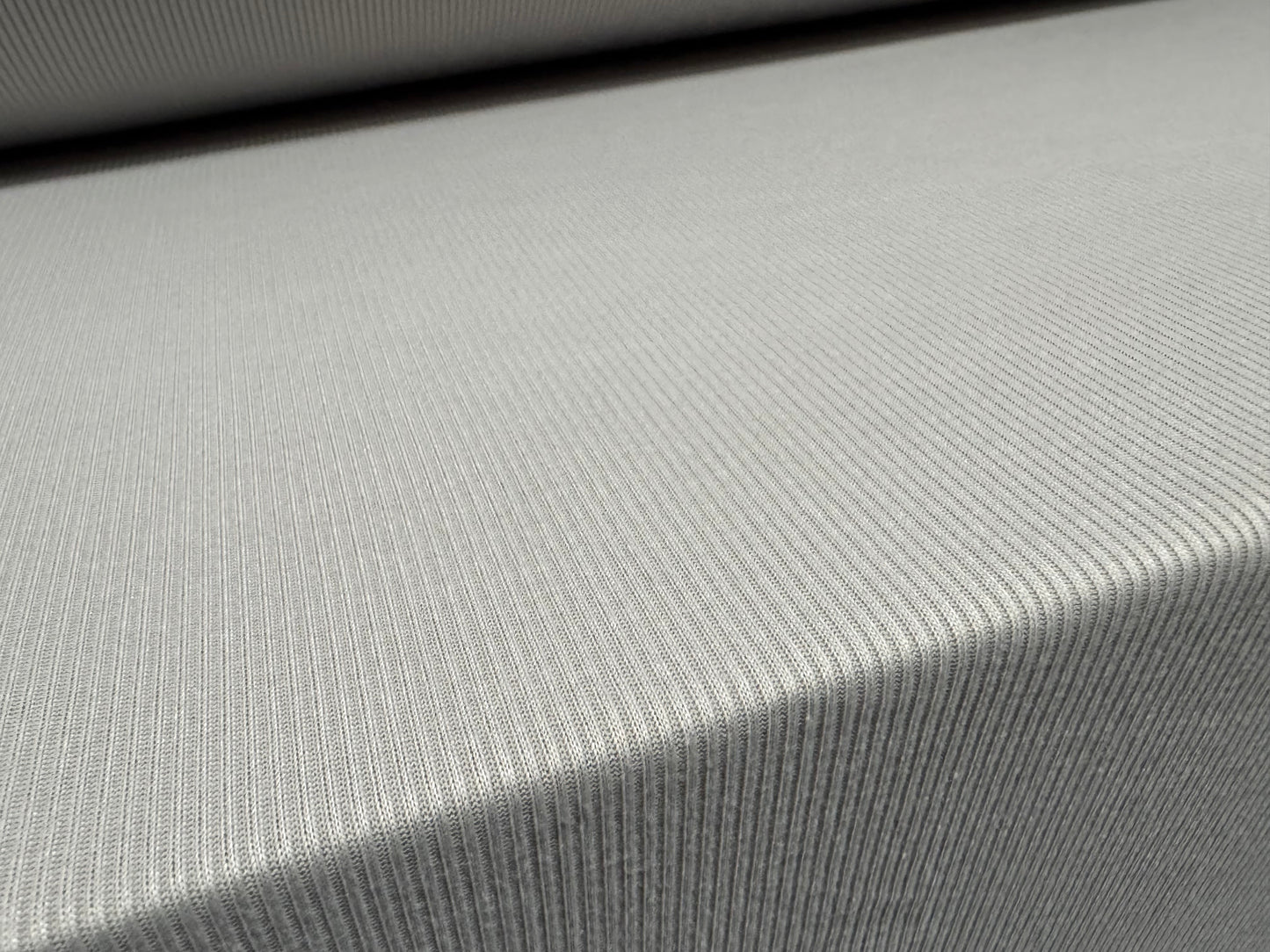 Soft handle ribbed jersey knit fabric, per metre - plain - light grey