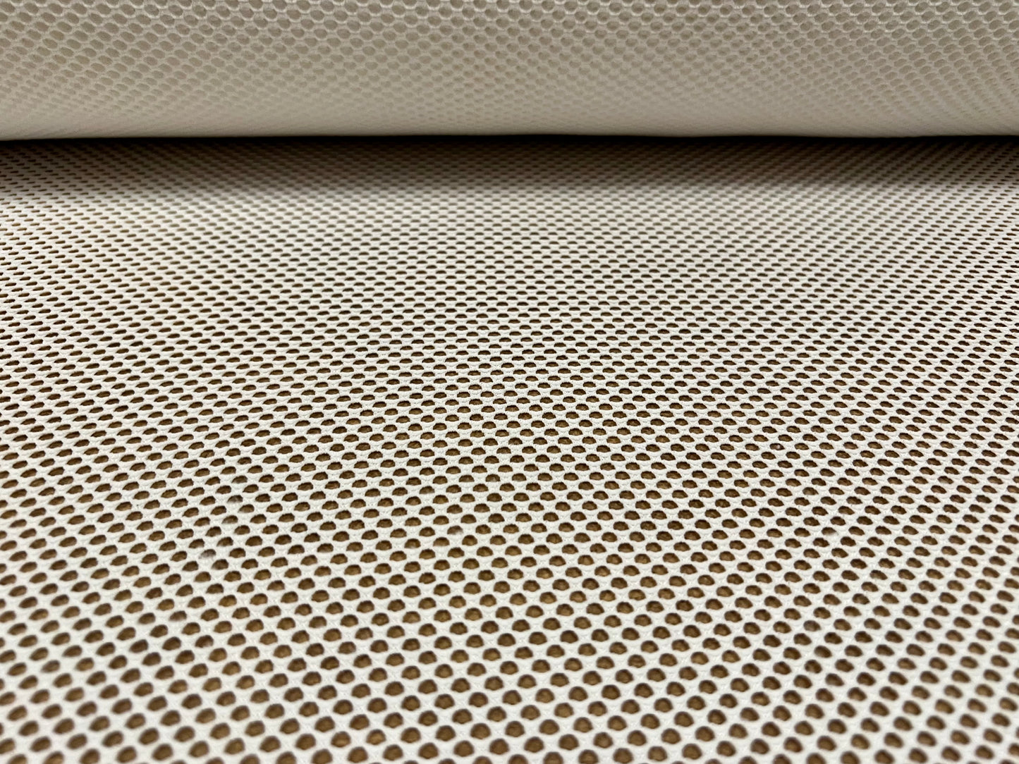 Fishnet stretch spandex mesh jersey fabric, per metre - plain - ivory