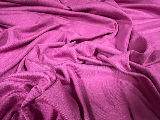 Viscose spandex stretch single jersey fabric, per metre - plain - magenta