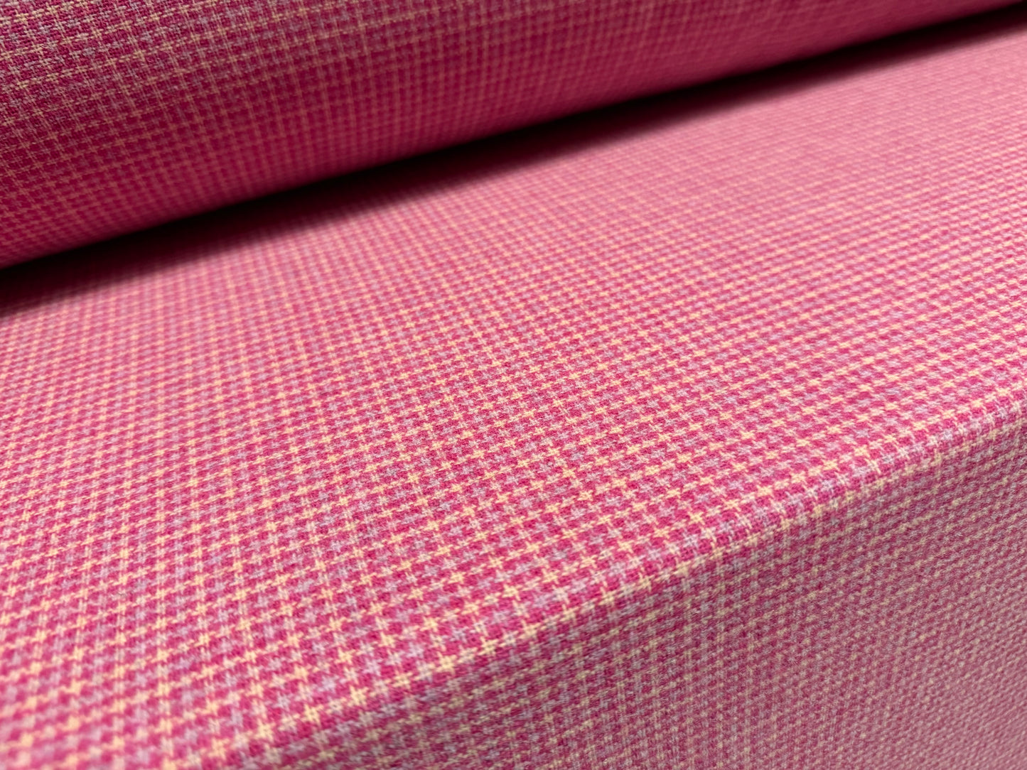 Wool flannel coat jacket fabric, per metre - Country Check - pink