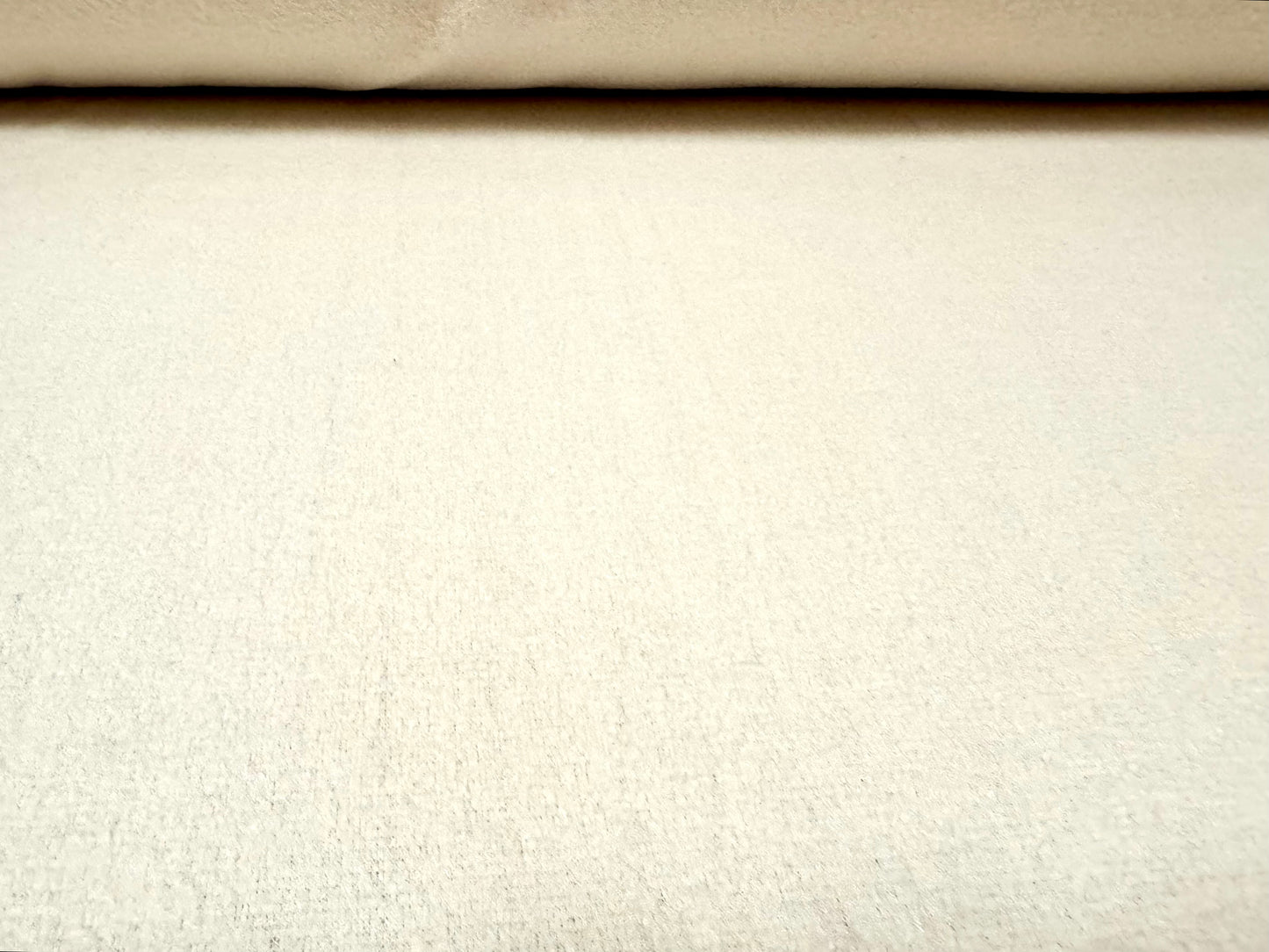 Stretch terry back fleece fabric, per metre - plain - cream