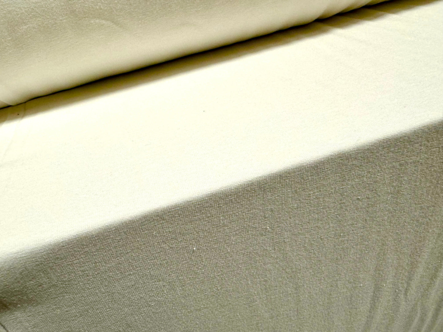 Cotton spandex stretch single jersey fabric, per metre - plain - ivory