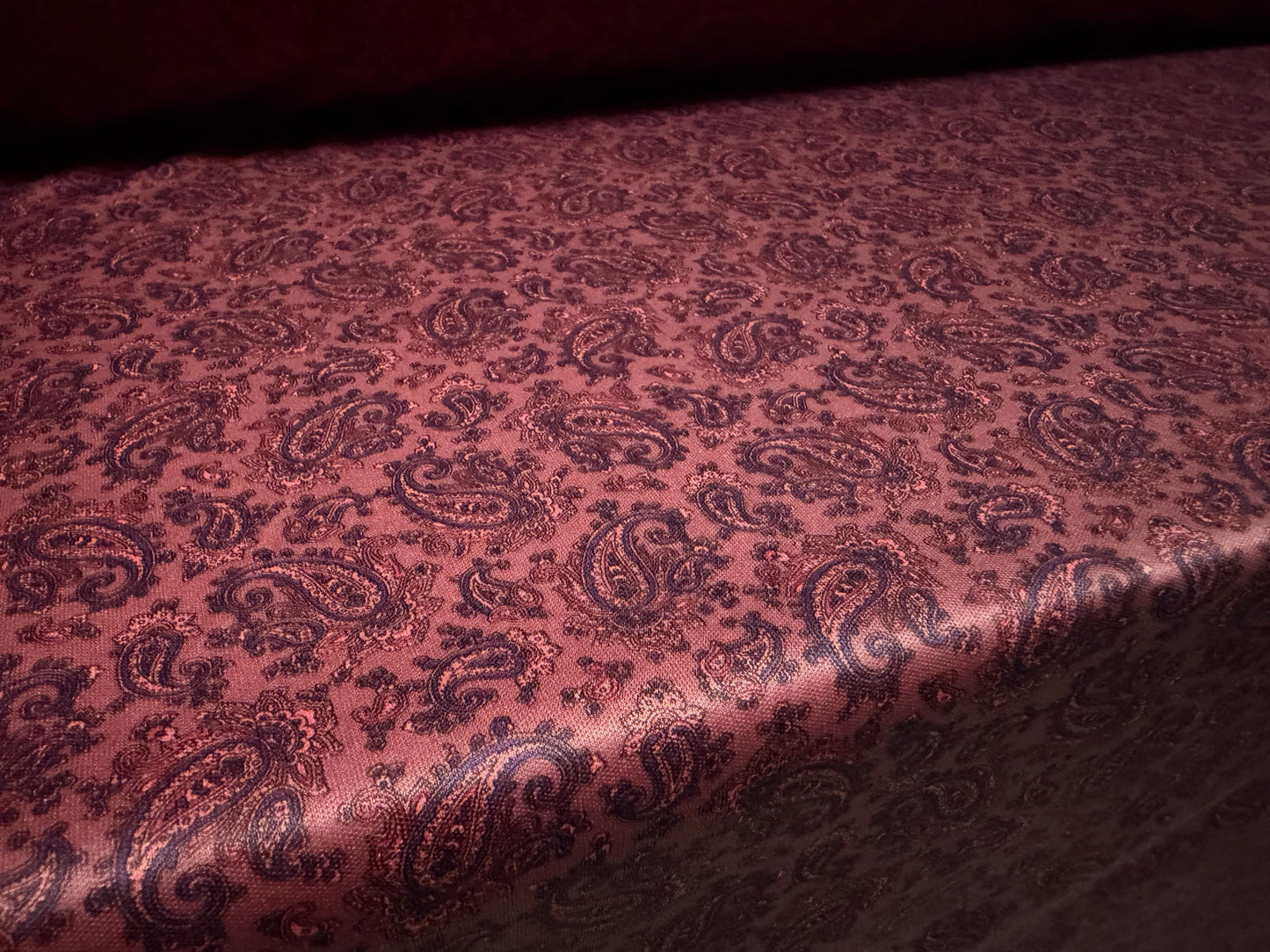 Single jersey fashion fabric, per metre - paisley print - dusky mauve