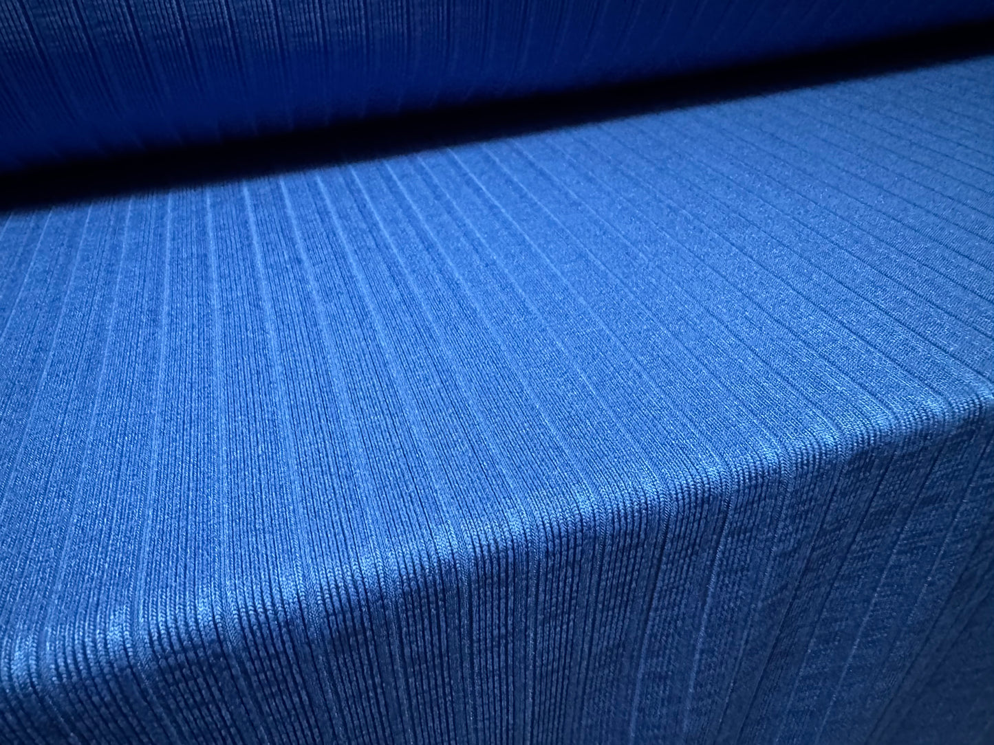 Heavyweight spandex rib jersey fabric, per metre - plain - cobalt blue
