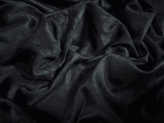 Faux suede jersey fabric, per metre - plain - black