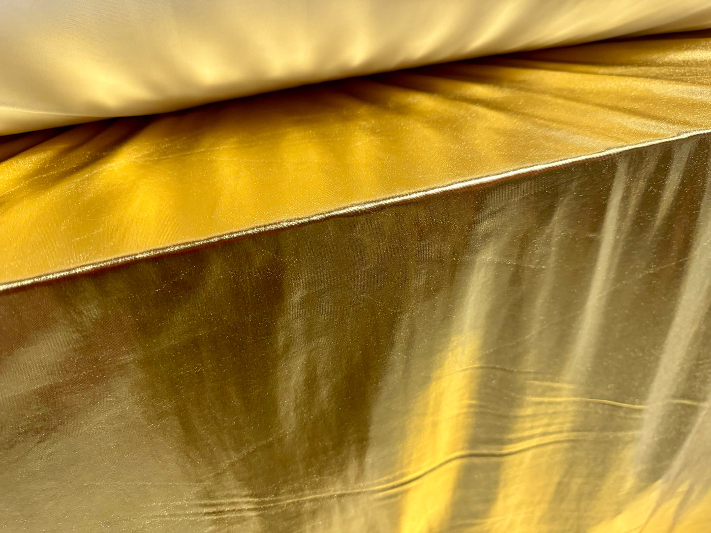 Metallic lamé single jersey fashion fabric, per metre - plain - gold