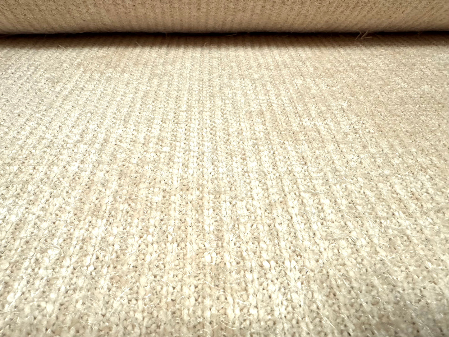 Faux mohair couture knitwear fabric, per metre - plain - cream