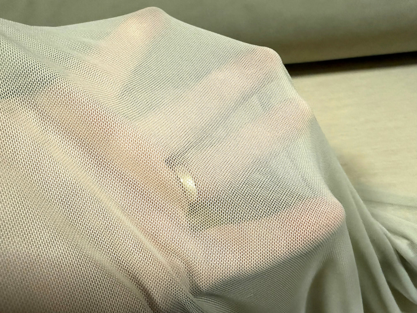 Power mesh net stretch spandex fabric, per metre - plain - desert sage