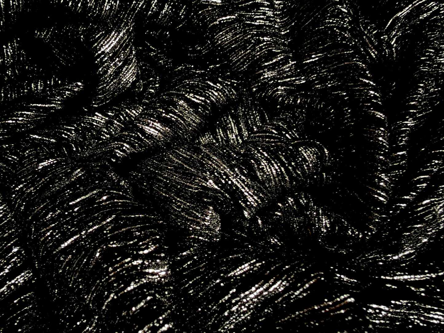Metallic spandex velour stretch fabric, per metre - foil slub - black & silver