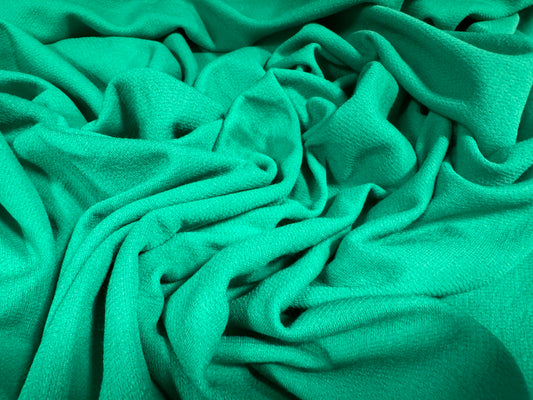 Crepe double jersey fabric, per metre - plain - jade green