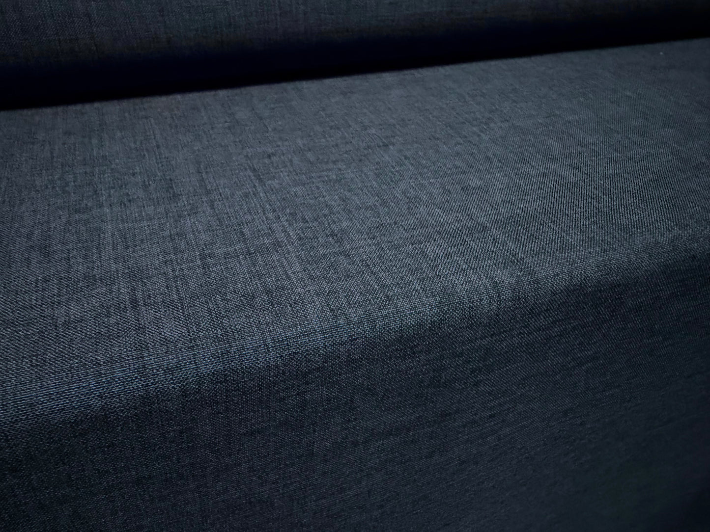 Linen look cationic woven dress trouser skirt fabric, per metre - plain - dark navy blue