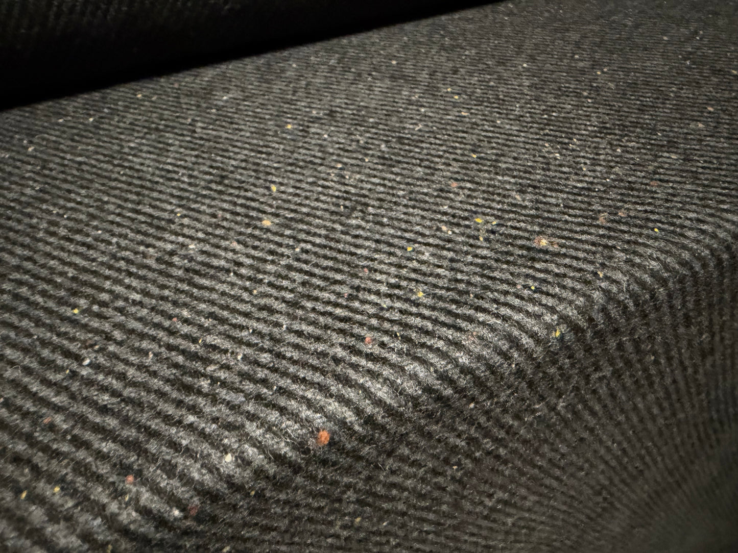 Heavyweight wool flannel fabric, per metre - flecked twill - grey