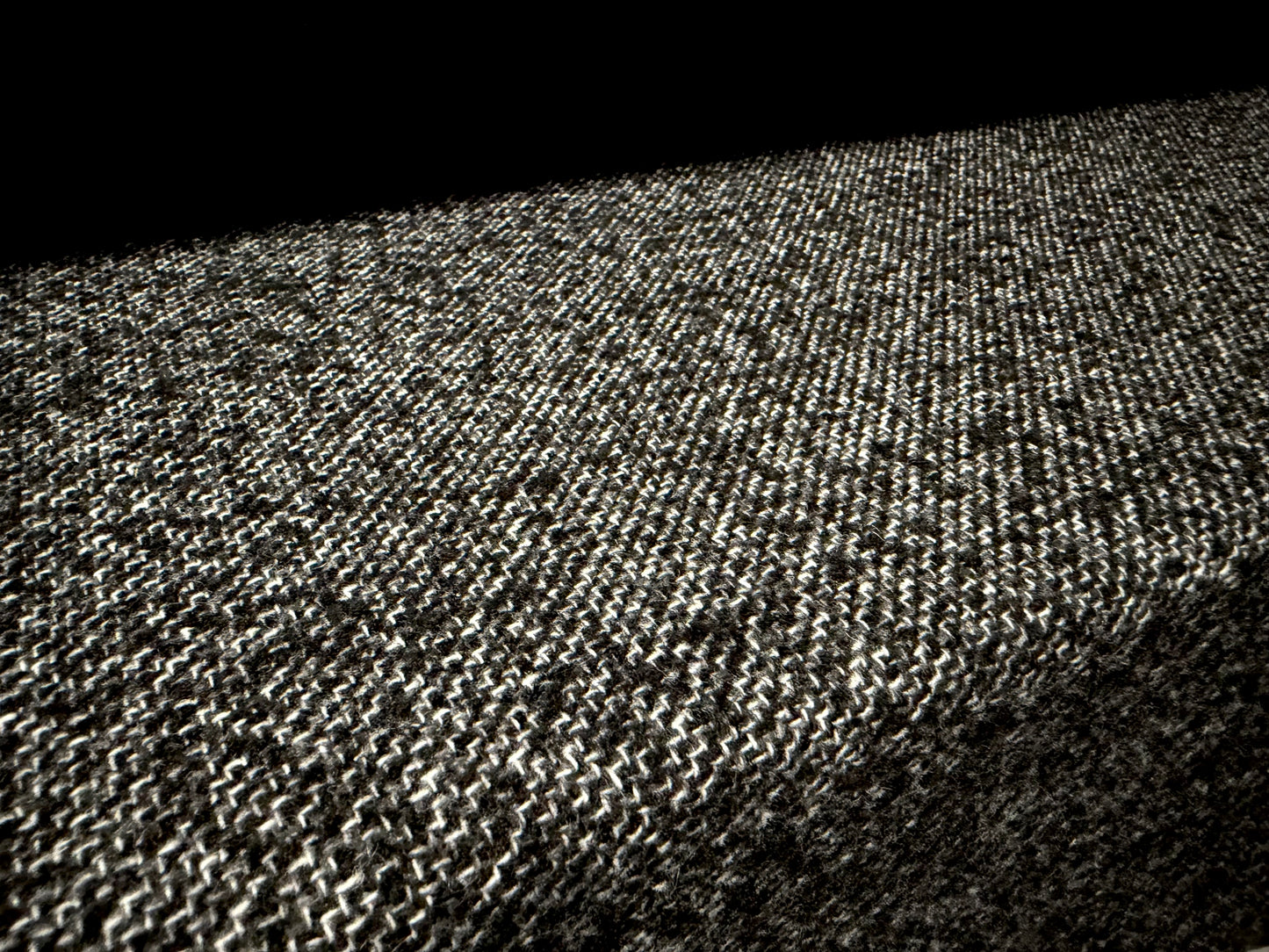 Wool bouclé fabric, per metre - salt and pepper - dark grey
