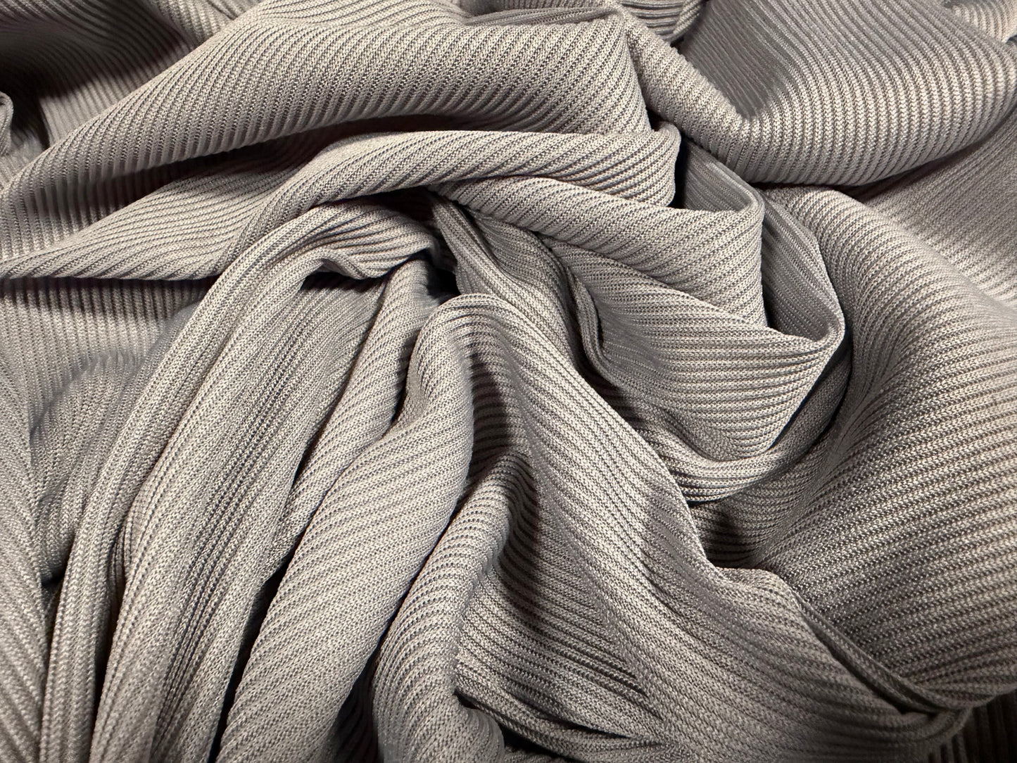 Fine stretch spandex rib jersey fabric, per metre - plain - lavender grey