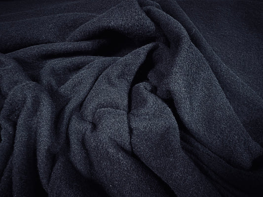Polar fleece fabric, per metre - plain - dark navy blue.