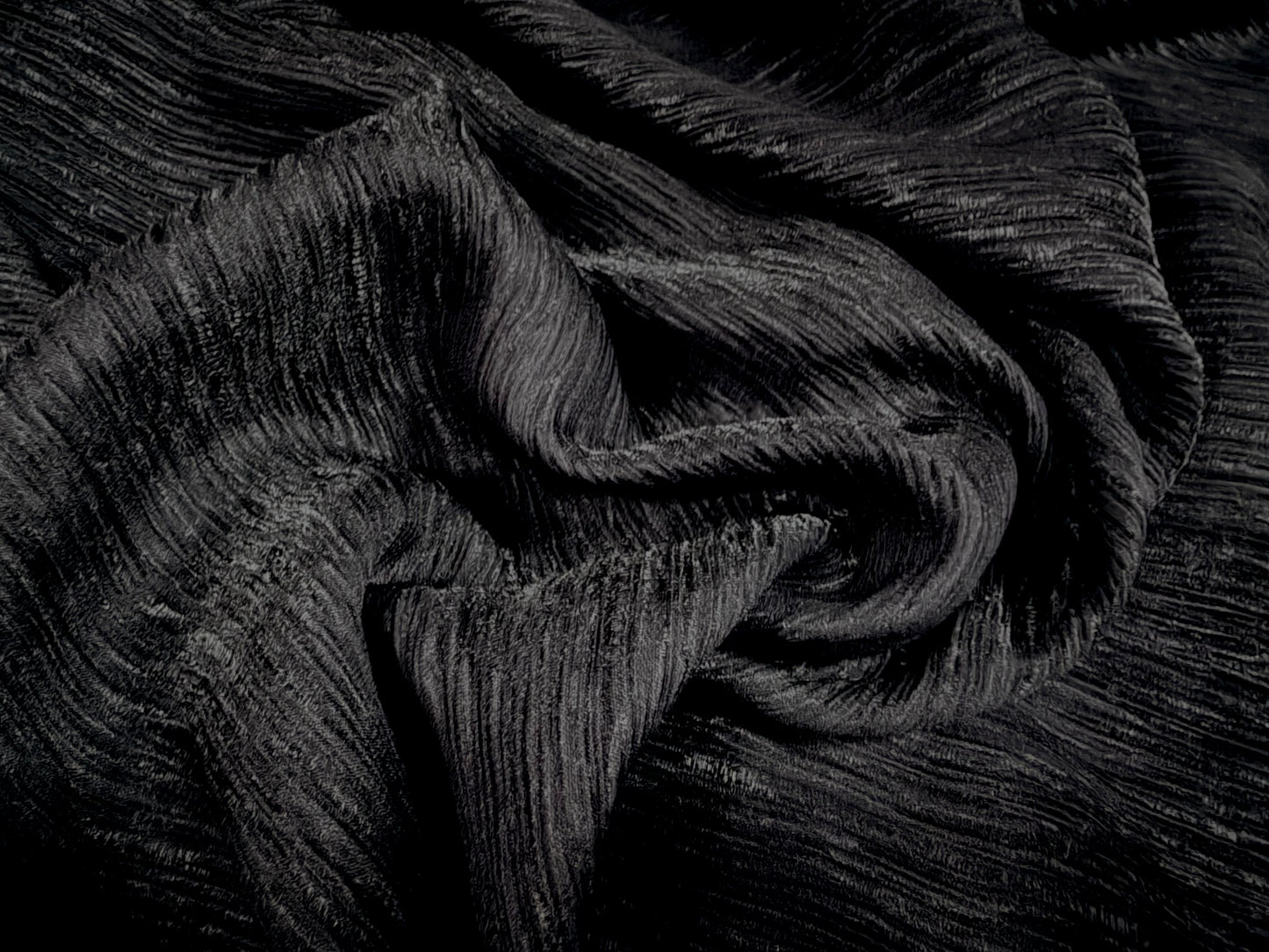 Crinkle weave fabric, per metre - solid - black