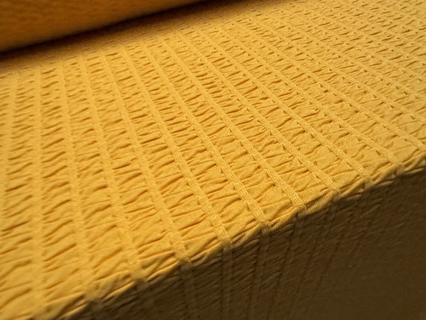 Double jersey knit stretch spandex fabric, per metre - jacquard - mustard