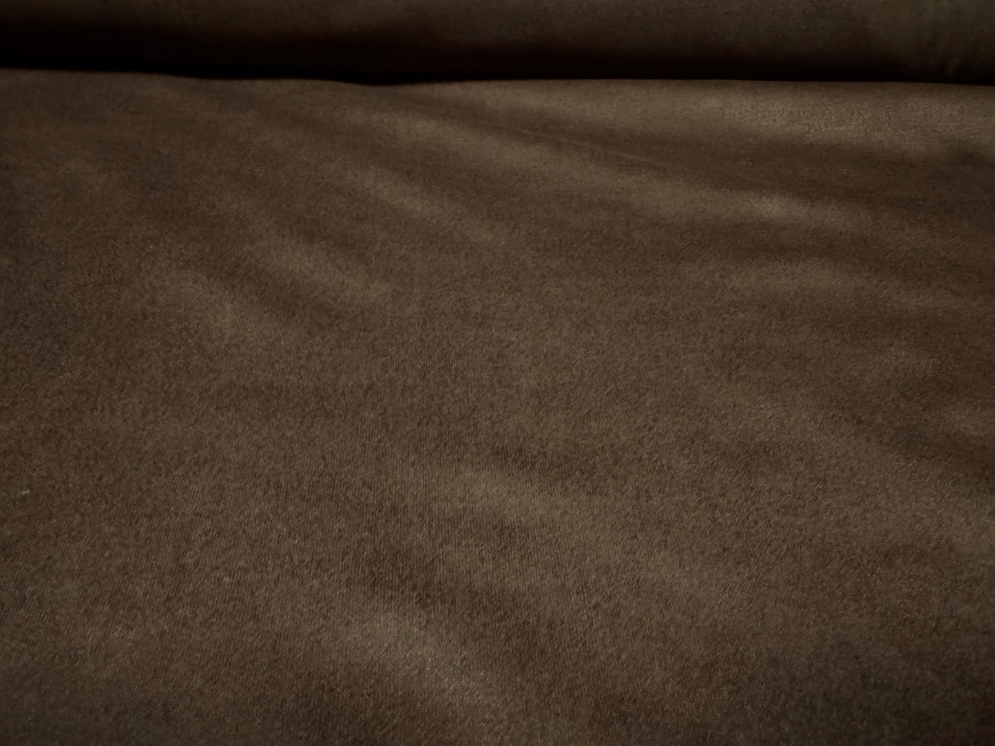 Faux suede stretch spandex jersey fabric, per metre - plain - dark brown