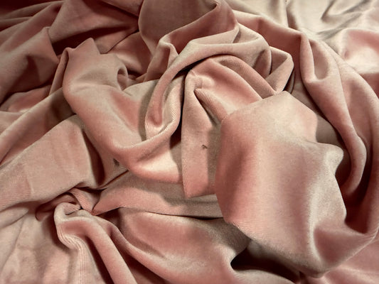 Stretch velour fabric, per metre - plain - pink