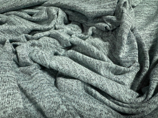 Single jersey knit fashion fabric, per metre - melange - aqua