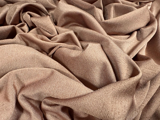 Finely textured stretch spandex single jersey fabric, per metre - plain - dark nude