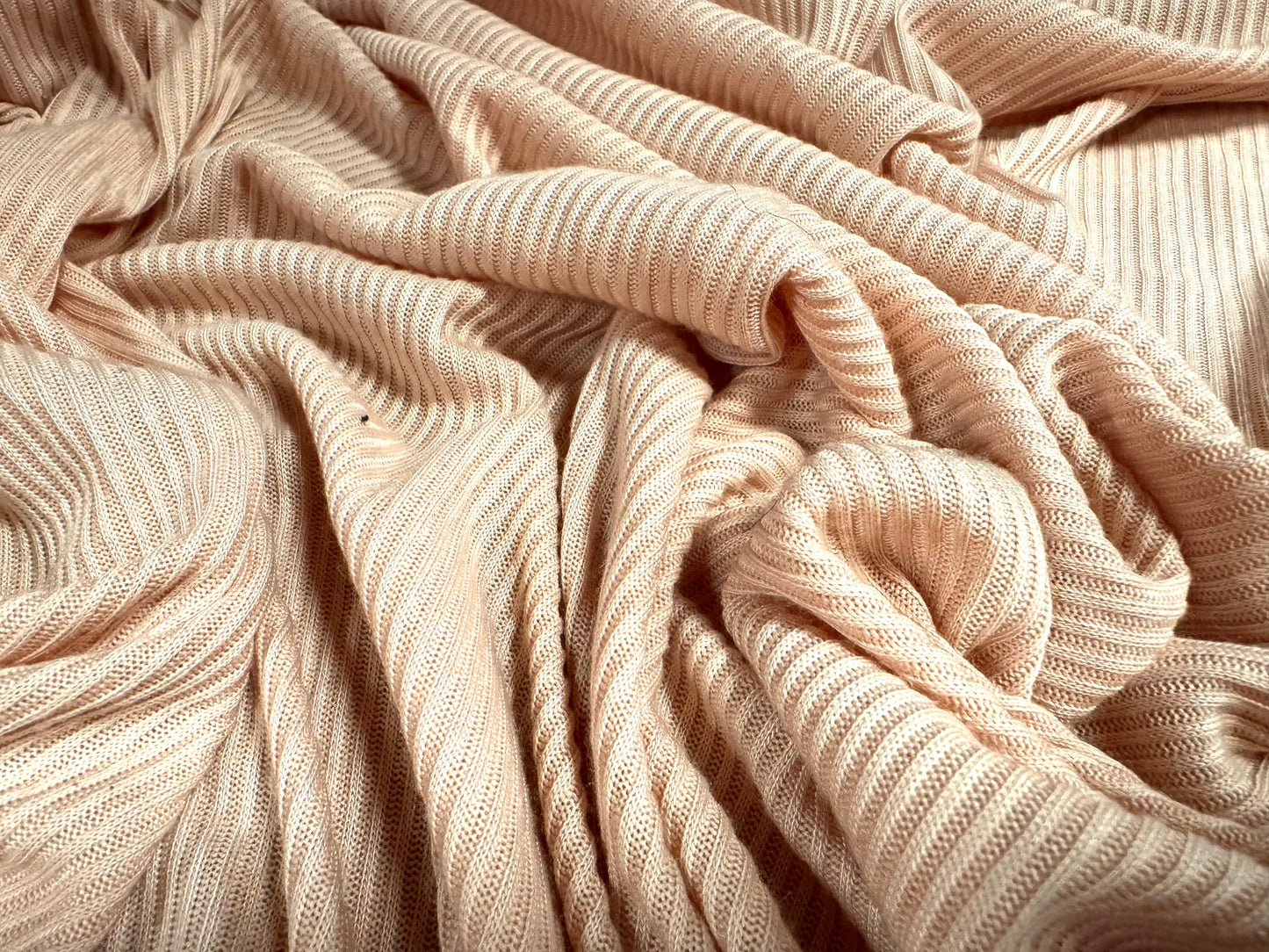 Soft handle ribbed jersey knit fabric, per metre - plain - nude