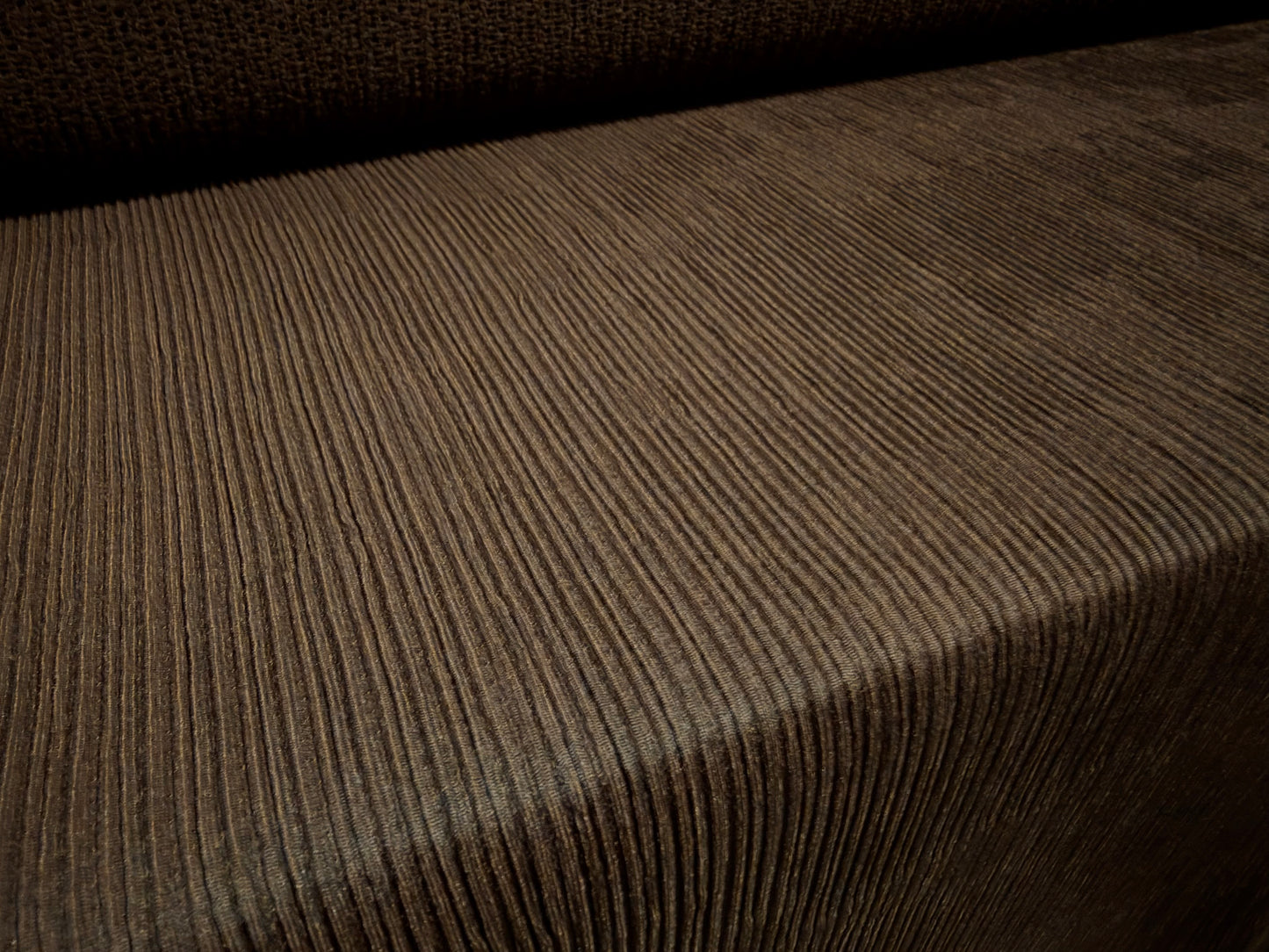 Stretch spandex ripple rib jersey fabric with loopback, per metre - plain - dark brown