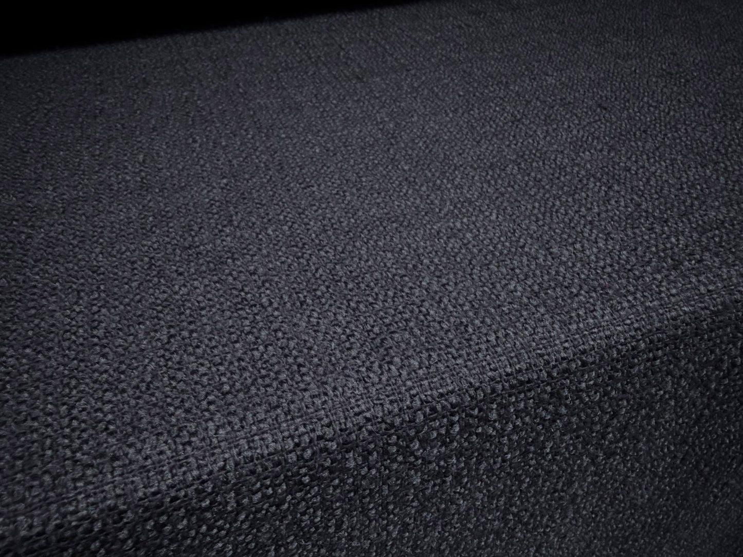 Wool basketweave fabric, per metre - plain - navy blue