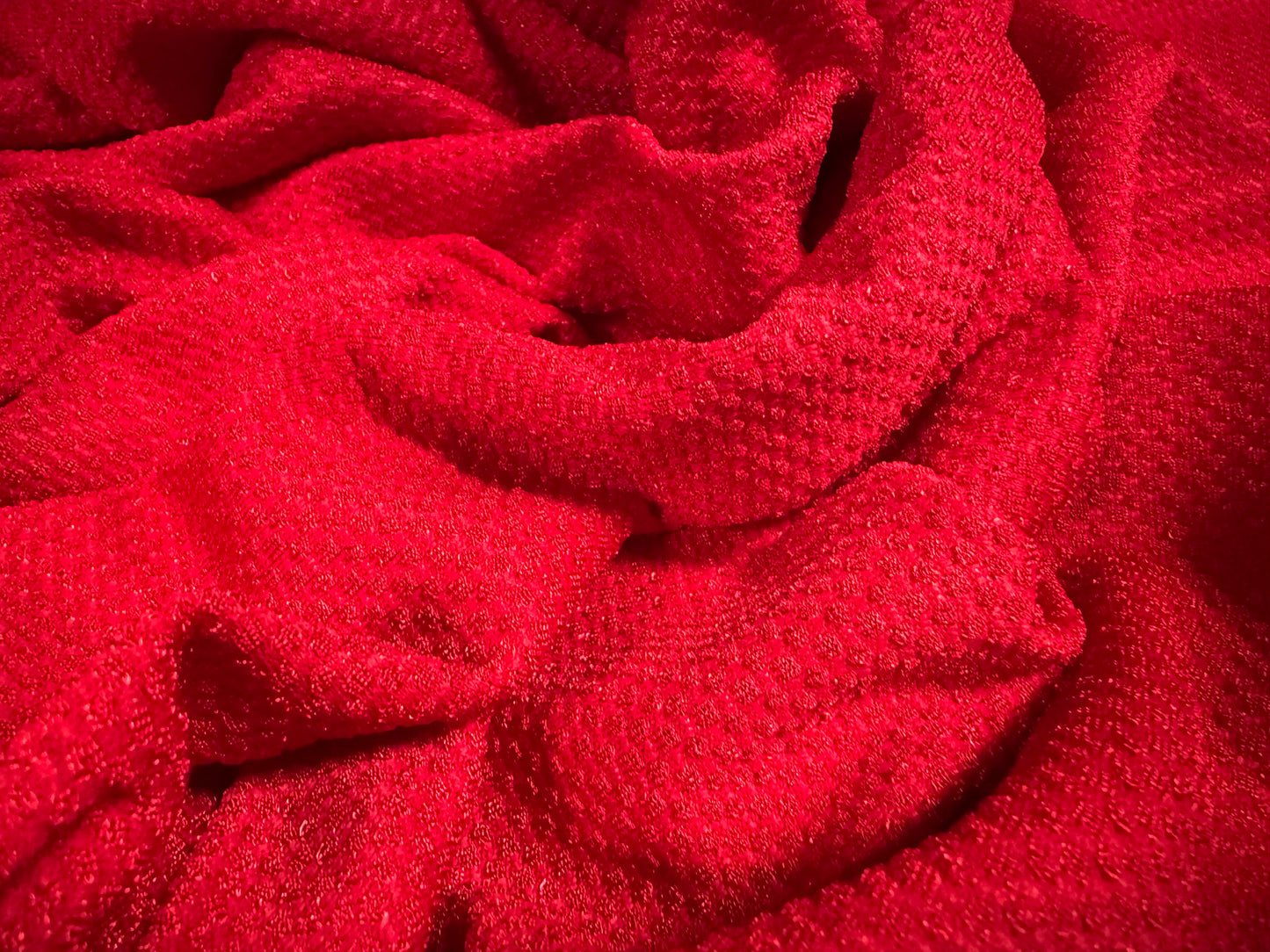 Piqué sparkle jersey fabric, per metre - plain - red