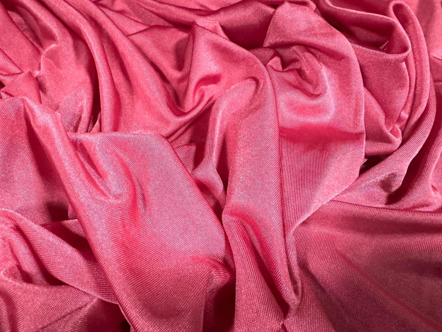 Disco shimmer stretch spandex jersey fabric, per metre - plain - hot pink