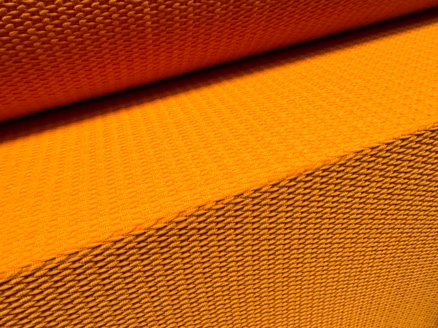 Double jersey knit stretch spandex fabric, per metre - jacquard - orange