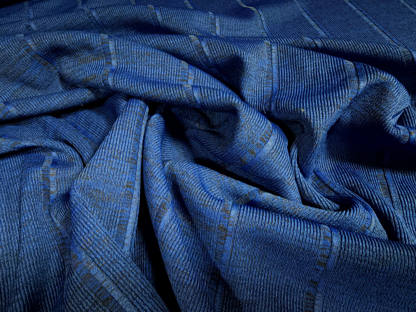 Bandage rib stretch spandex bodycon jersey fabric, per metre - melange - Royal blue