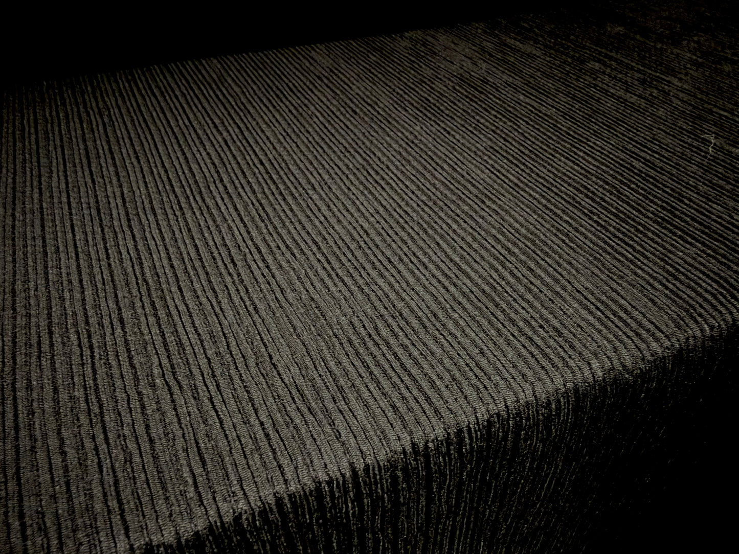 Stretch spandex ripple rib jersey fabric with loopback, per metre - plain - black