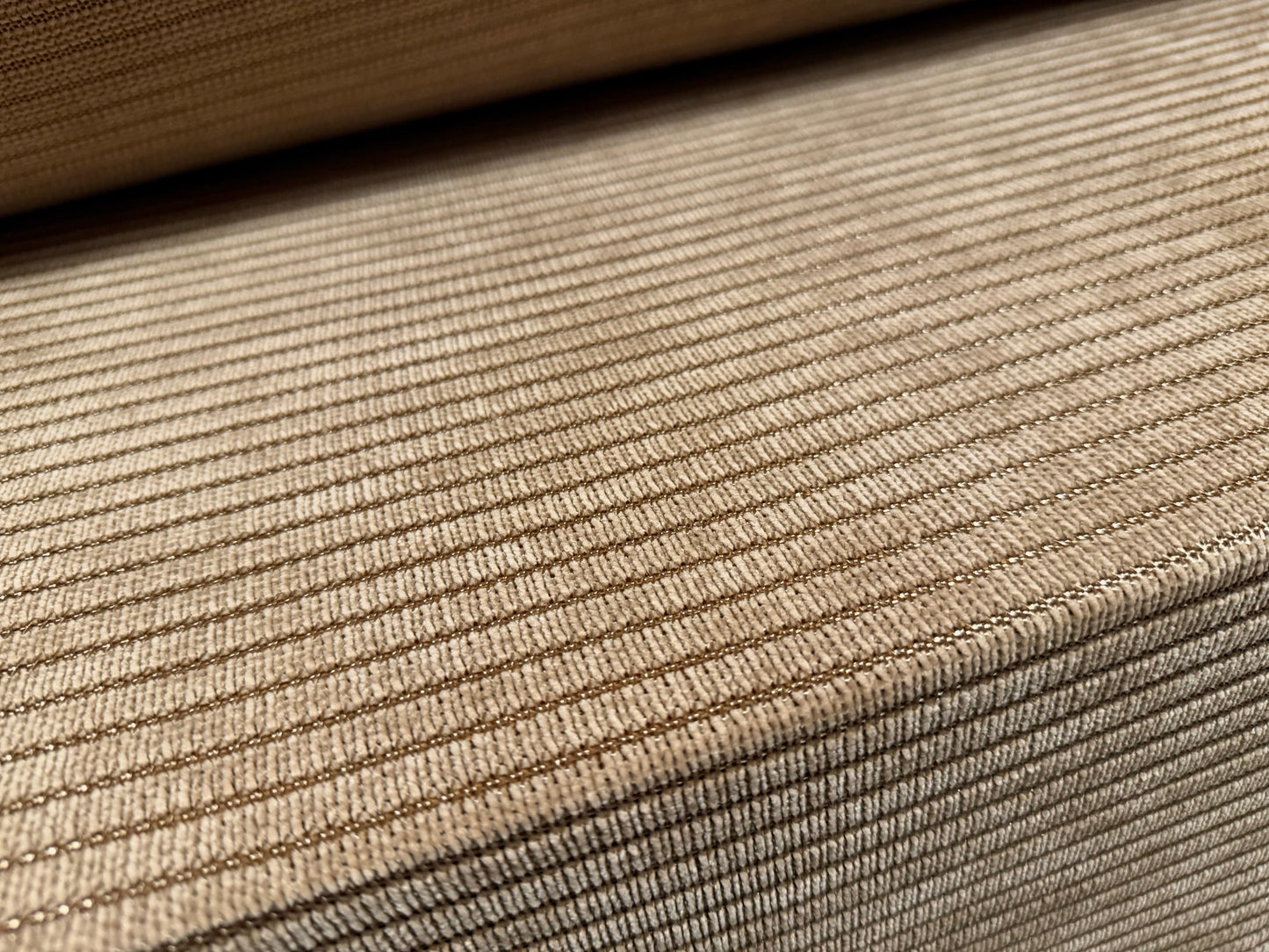 Soft velour knit fabric, per metre - stripe - stone